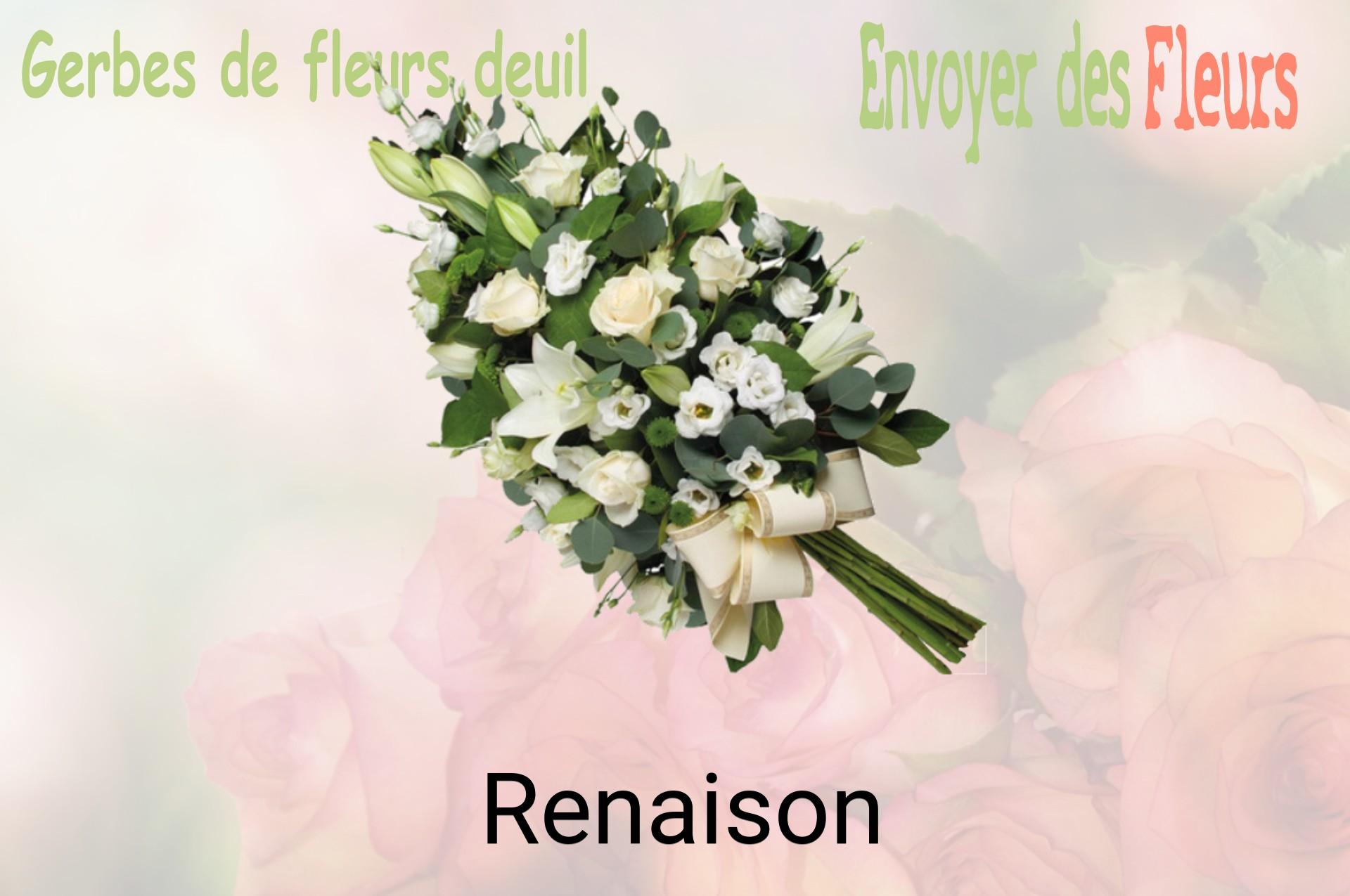 Gerbe de fleurs de deuil livrée à Renaison